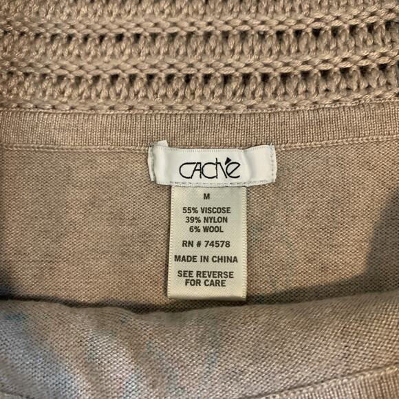 Cache Sweater Womens M Medium Multi Off The Shoulder Wool Blend Boho Print - Picture 6 of 8